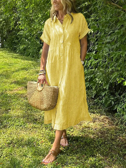 Marcelline – Striped Shirt Dress with Pockets