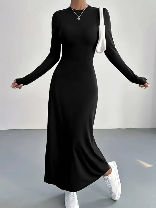 Selena | Sleek Long-Sleeve Maxi Dress