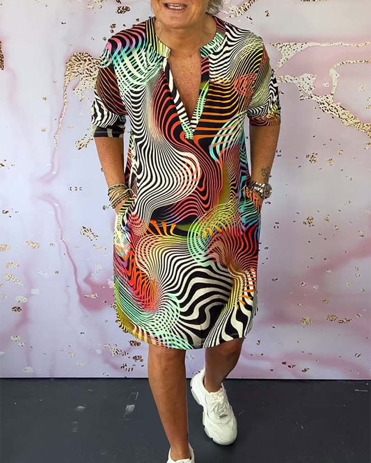 Ivy Bennett | Colorful V-Neck Dress