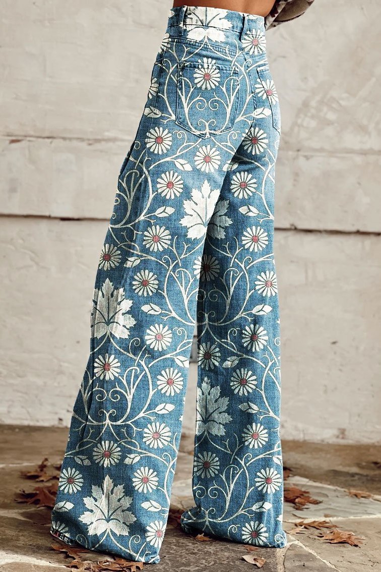 Ashley - Printed Wide-Leg Pants
