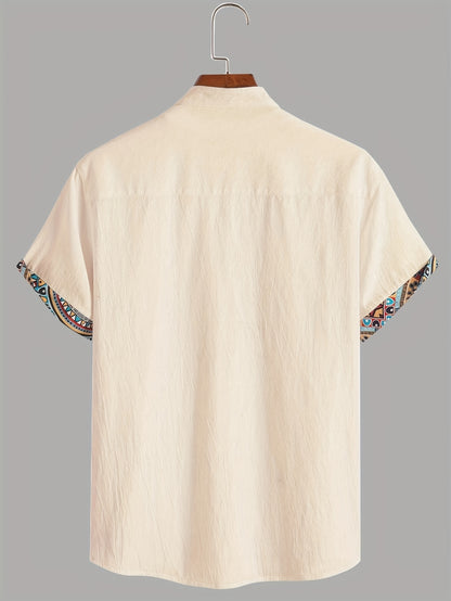 Ezra Cole | Color Block Tribal Cotton Shirt