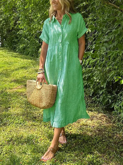 Marcelline – Striped Shirt Dress with Pockets