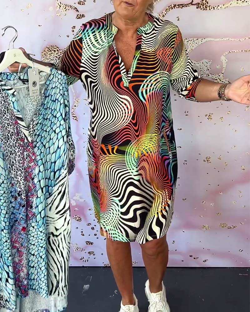 Ivy Bennett | Colorful V-Neck Dress