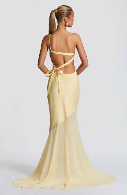 Vionna – One-Shoulder Mesh Gown