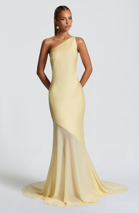 Vionna – One-Shoulder Mesh Gown