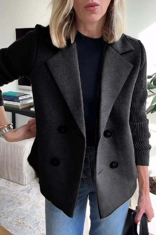 Alina | Radiant Sweater Blazer with Knitted Sleeves