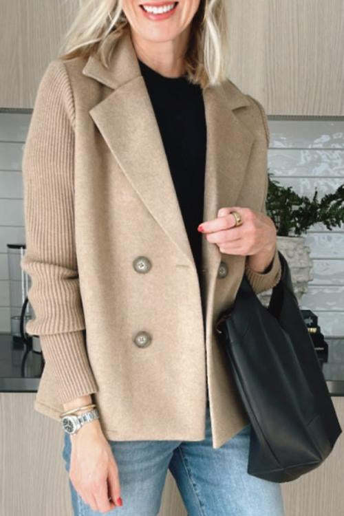Alina | Radiant Sweater Blazer with Knitted Sleeves