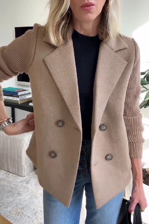 Alina | Radiant Sweater Blazer with Knitted Sleeves