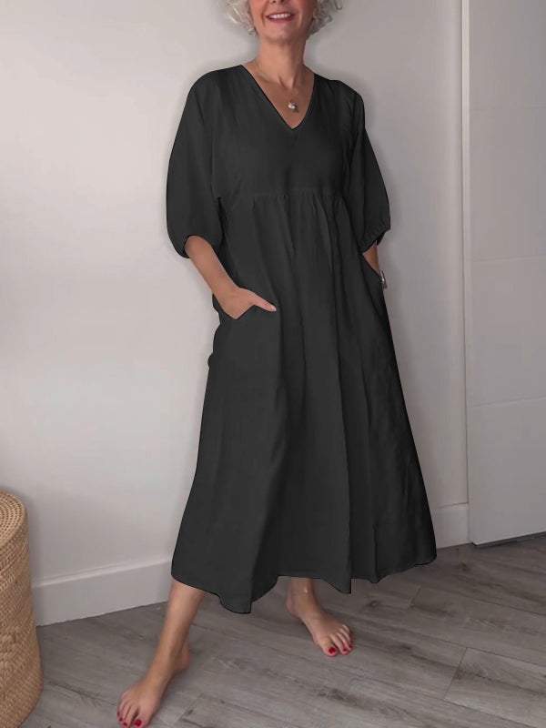 Adriana - Casual V-Neck Midi Dress