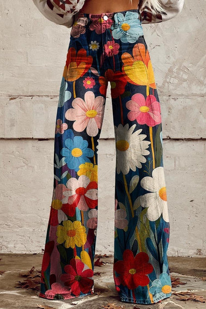 Ashley - Printed Wide-Leg Pants