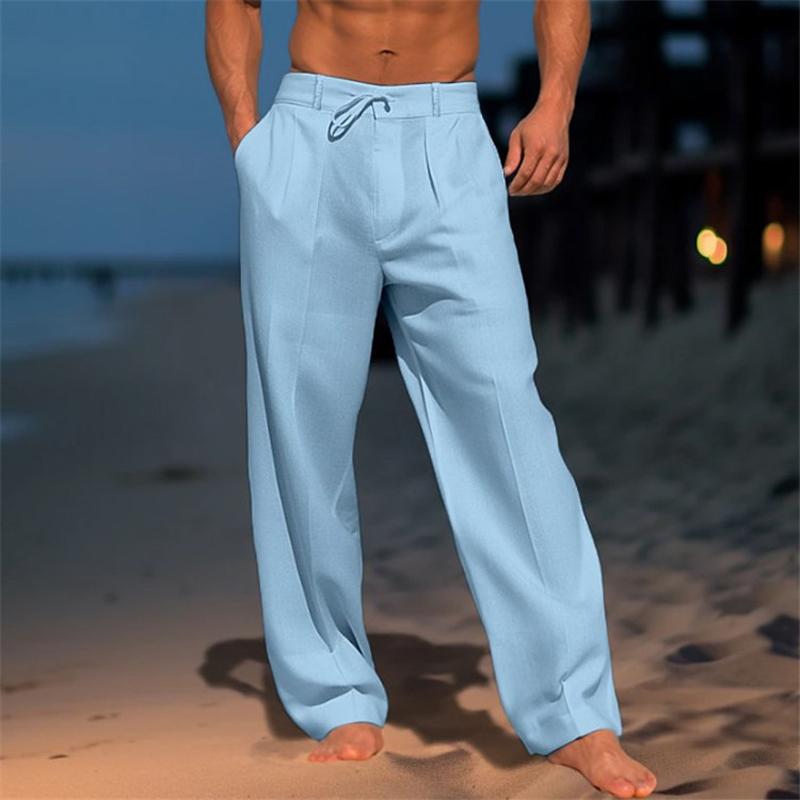 Nathan - Linen Solid Color Pants