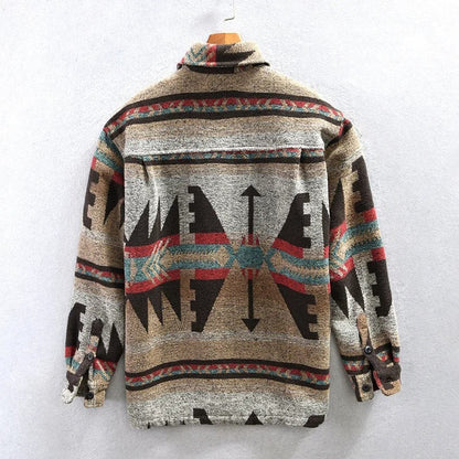 Alan - Wool Shirt with Print Pattern