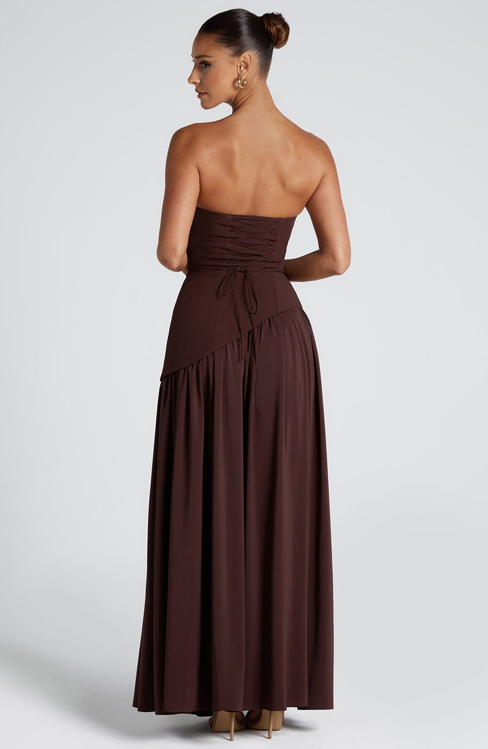 Viviana – Plum Brown Maxi Dress