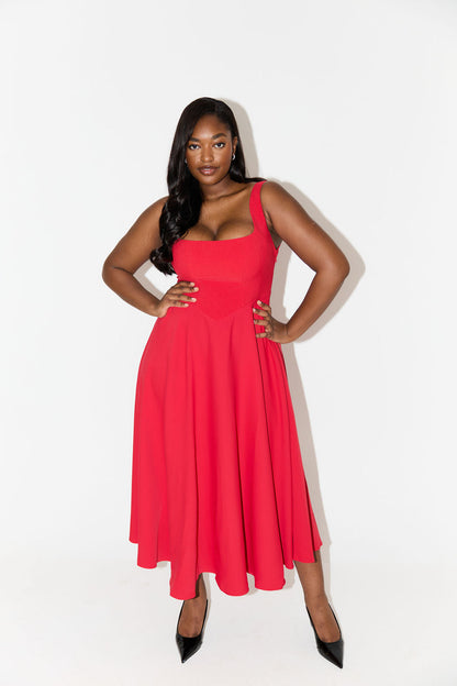 Thalira – Timeless Flowy Midi Dress
