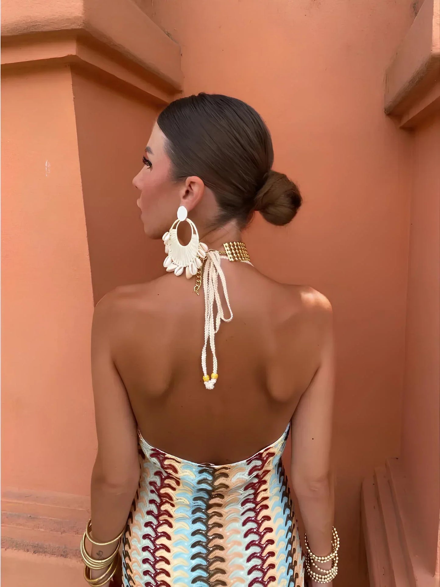 Shaina Halter Colorful Dress