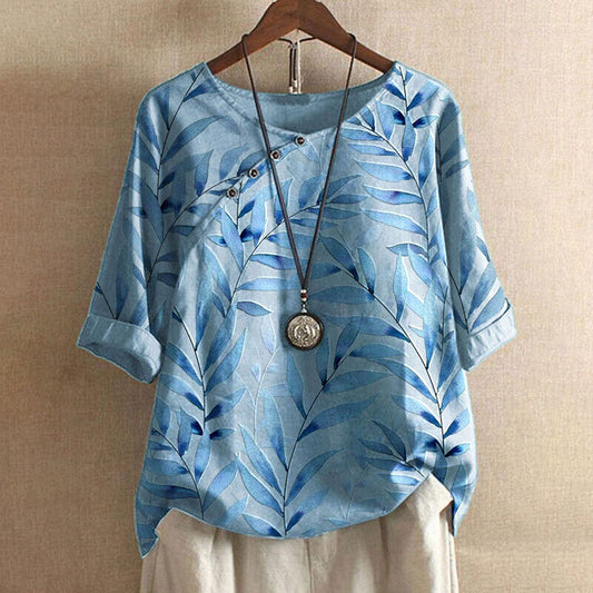 Ivy – Leaf Print Blouse